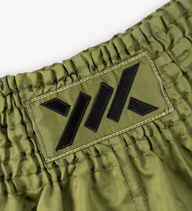 Caged Muay Thai shorts Classic - Khaki grøn/sort dame