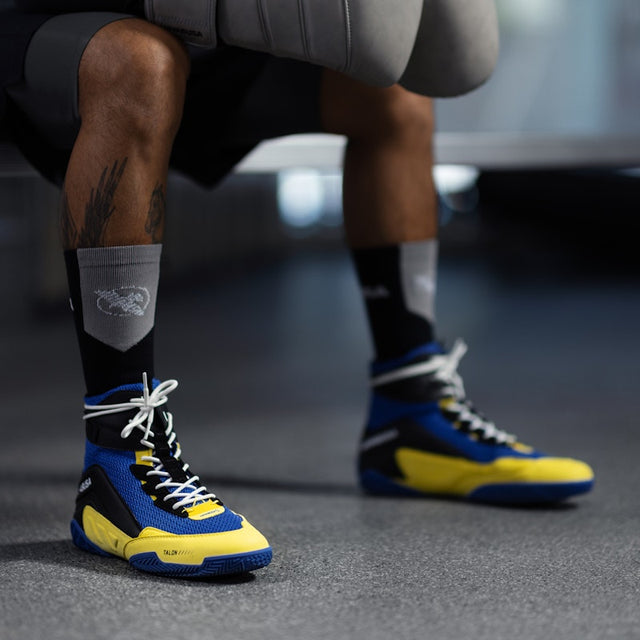 Botas de boxe Hayabusa Talon – Azul/Amarelo
