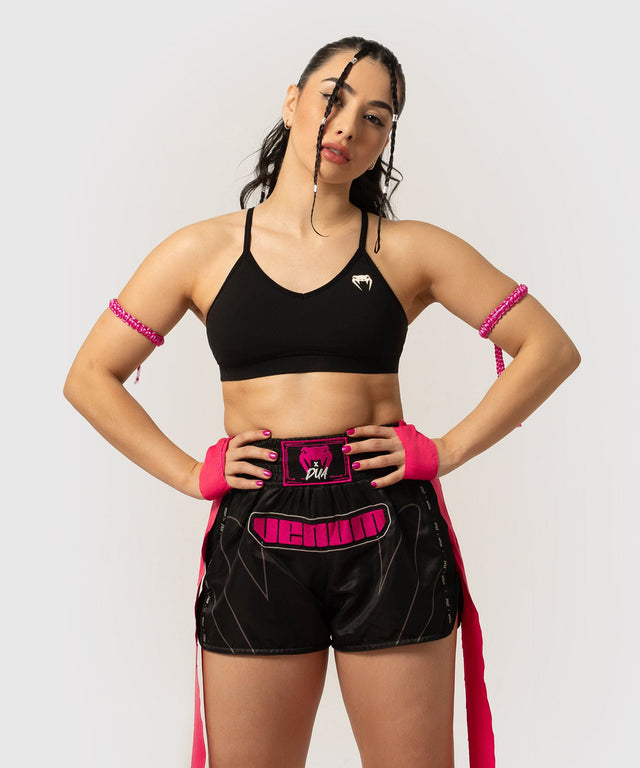 Pantaloncini Muay Thai Venum x Dua – Nero/Rosa Fucsia