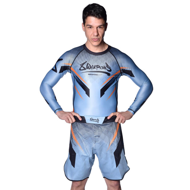 Pantalones de MMA 8 WEAPONS Shift – Gris hielo/Naranja