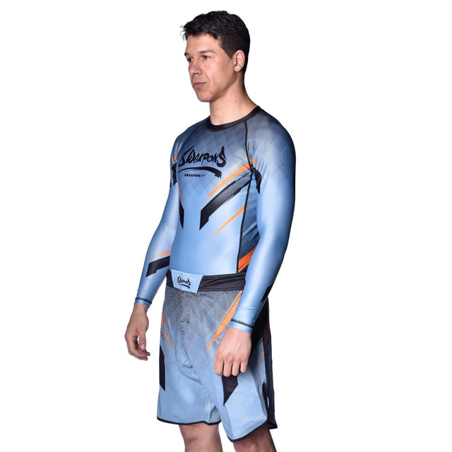 Pantalones de MMA 8 WEAPONS Shift – Gris hielo/Naranja
