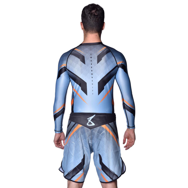Pantalones de MMA 8 WEAPONS Shift – Gris hielo/Naranja