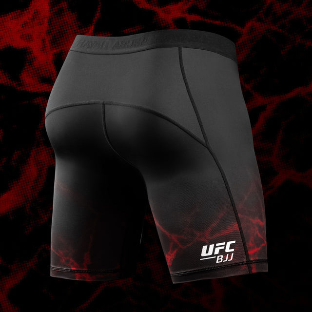 Hayabusa x UFC BJJ-Kompressionsshorts – Schwarz/Rot