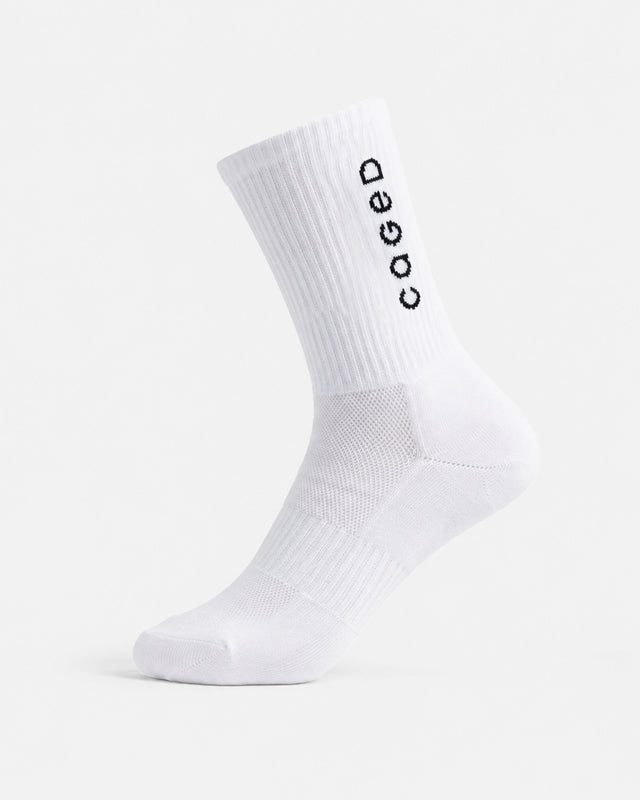 Caged Performance Socks – White