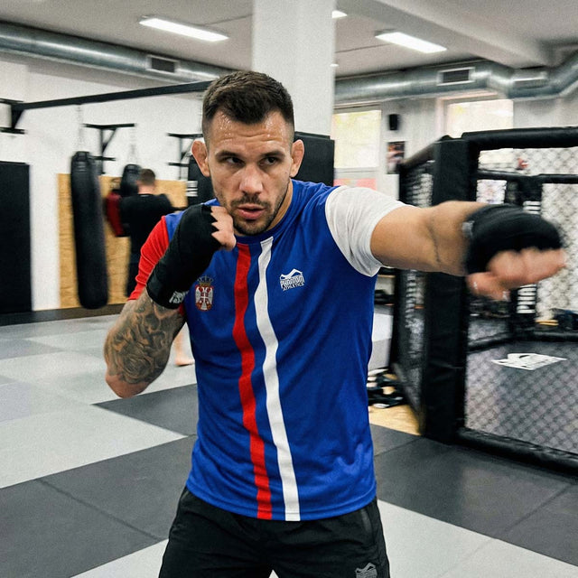 T-shirt da allenamento Phantom Athletics EVO+ Team Serbia – Blu