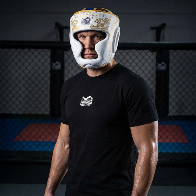 Căști de box Phantom Athletics Muay Thai – Alb/Aur