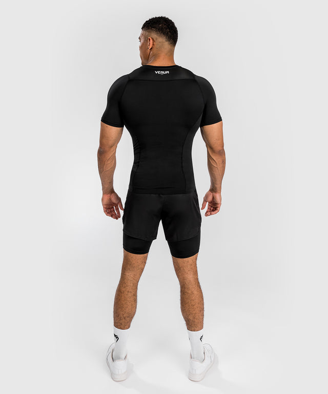 Venum Rashguard Attack Korte Mouwen - Zwart/Grijs