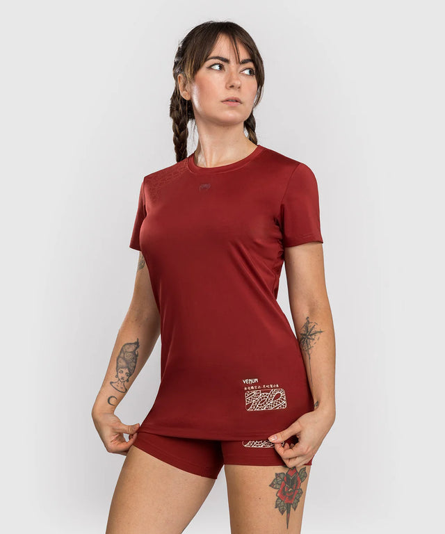 Venum Dámské Dry Tech Trička Serpenti – Burgundy