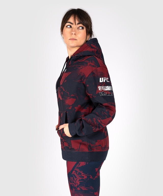 Felpa con cappuccio Venum UFC Zenith da donna – Blu navy/Bordeaux/Argento