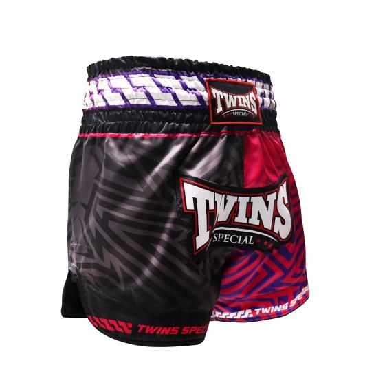 Twins Muay Thai-shorts TTBL Maze – Svart/Rosa