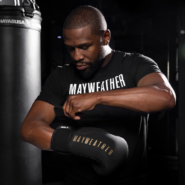 Mănuși de box Hayabusa x Mayweather Champ – Negru/Auriu