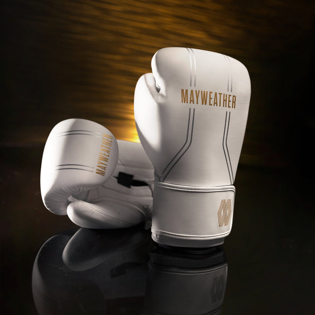 Hayabusa x Mayweather Boksehandsker Contender - Hvid/Guld