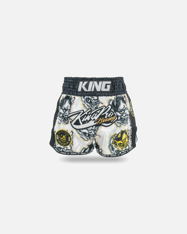 Shorts de Muay Thai King Pro Boxing Demon – Blanc
