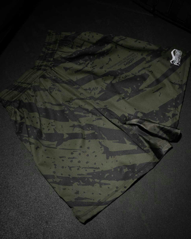 Shorts de MMA Phantom Athletics EVO Tiger Camo – Vert militaire
