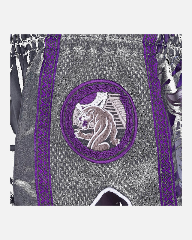 Spodenki Muay Thai 8 WEAPONS Beastial Panther – Czarne/Fioletowe
