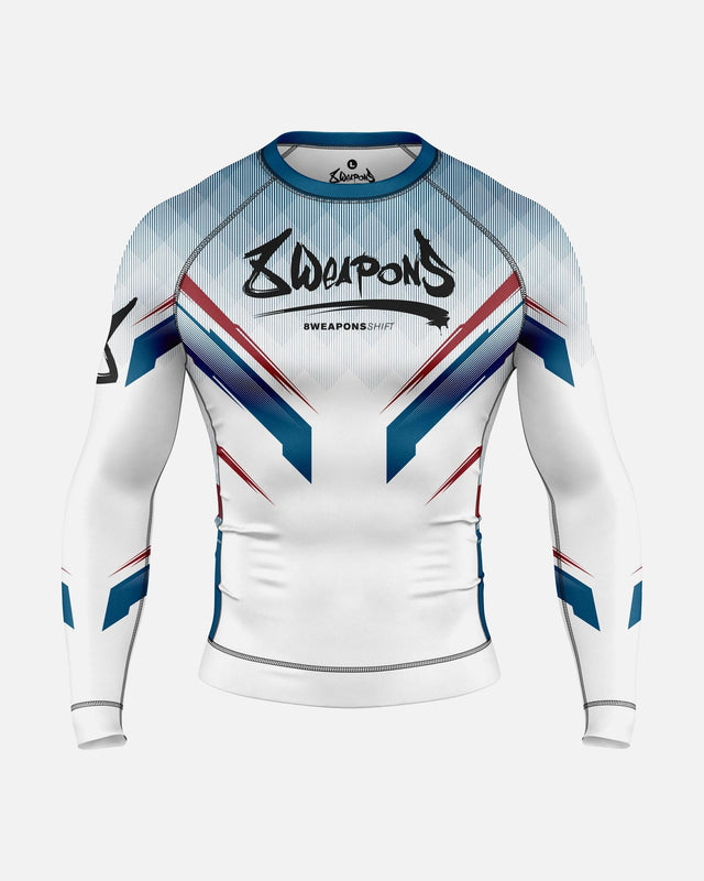 Rashguard 8 WEAPONS Shift – Bianco/Navy/Rosso