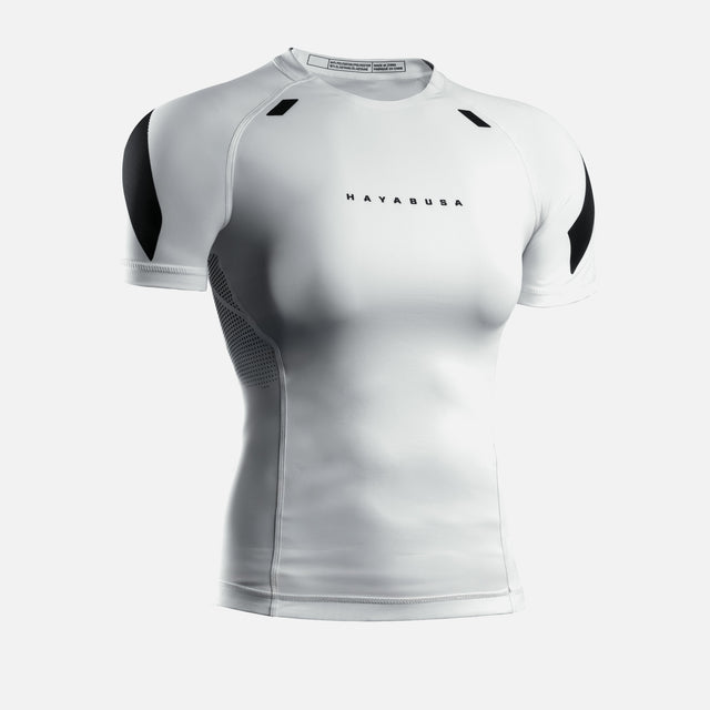 Rashguard Hayabusa Pro Ranked Manga Curta Mulher – Branco