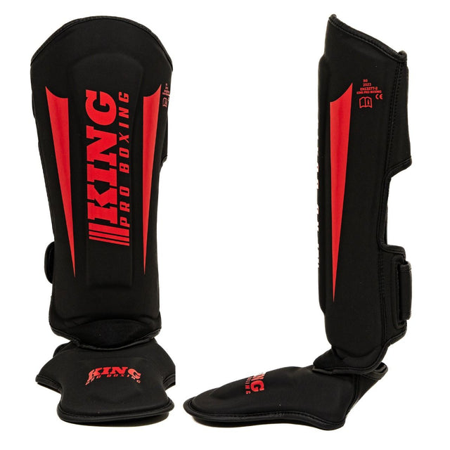 Protège-tibias King Pro Boxing Revo – Noir/Rouge