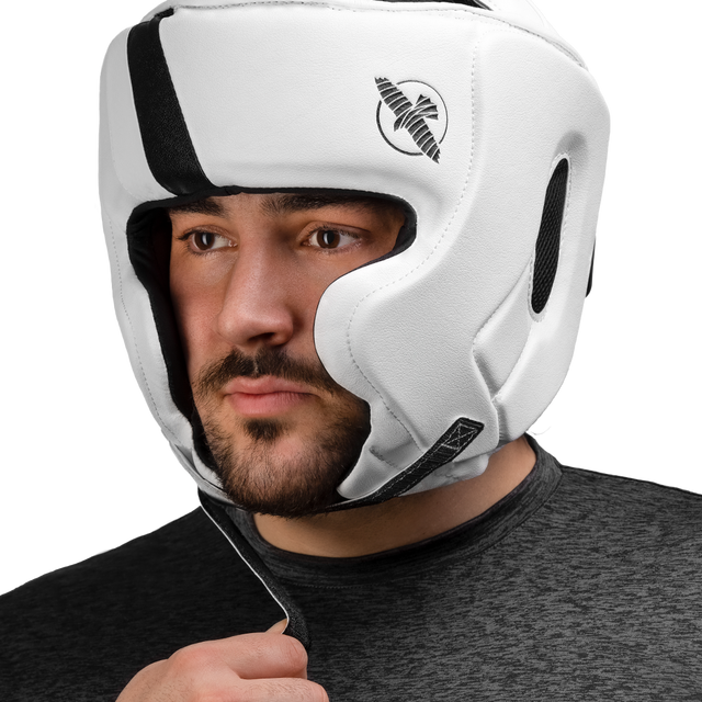 Casco da boxe Hayabusa T3 con protezione zigomi – Bianco/Nero