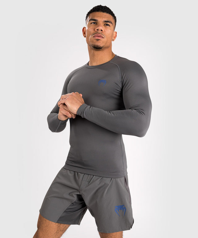Rashguard Venum Contender Długie Rękawy – Szary/Niebieski – Rashguard