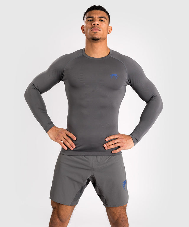 Rashguard Venum Contender Długie Rękawy – Szary/Niebieski – Rashguard