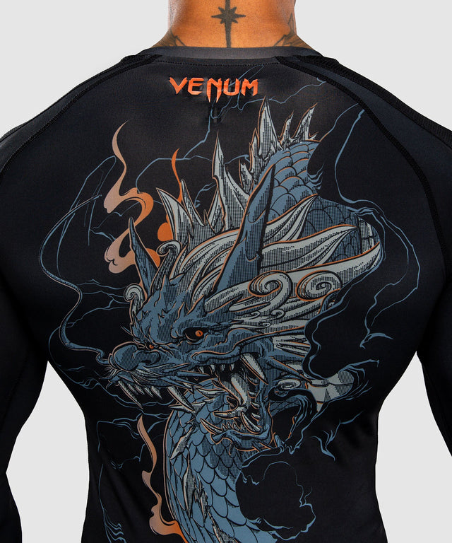 Rashguard Venum Thunder Dragon manches longues – Noir/Gris/Cuivre