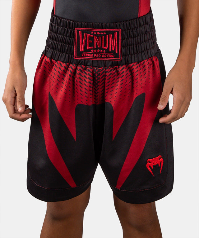 Pantalones de boxeo Venum Attack – Niños – Negro/Rojo