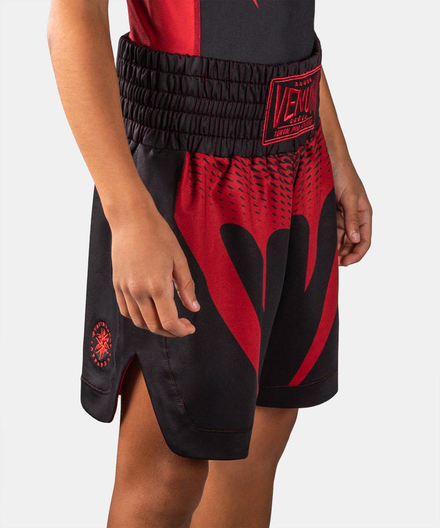 Pantalones de boxeo Venum Attack – Niños – Negro/Rojo