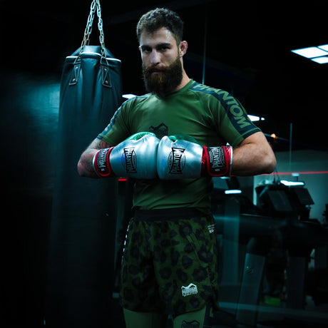 Mănuși de box Phantom Athletics Mexico – Argintiu/Verde/Roșu