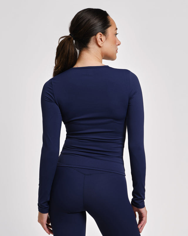 Caged Aspire Langarmshirt – Marineblau