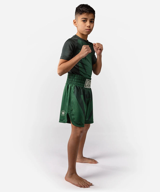 Boxerské trenky Venum Attack – Dětské – Zelené/Bílá