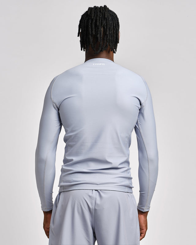 Rashguard Caged Tactical Maniche Lunghe – Gunmetal Grey