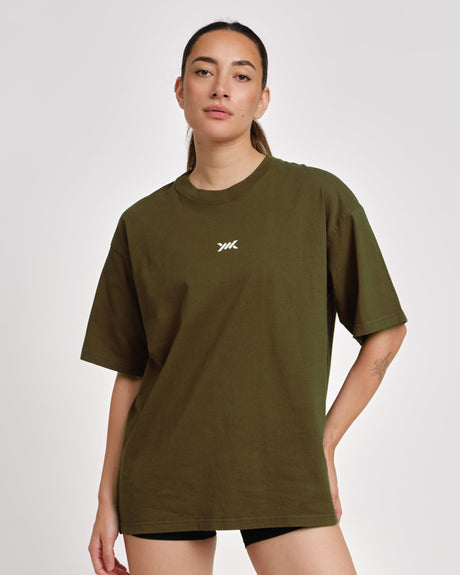 Camiseta Caged 'CBU' - Caqui Verde Mujer