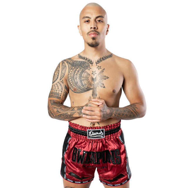 Pantaloncini Muay Thai 8 WEAPONS Carbon – Rosso