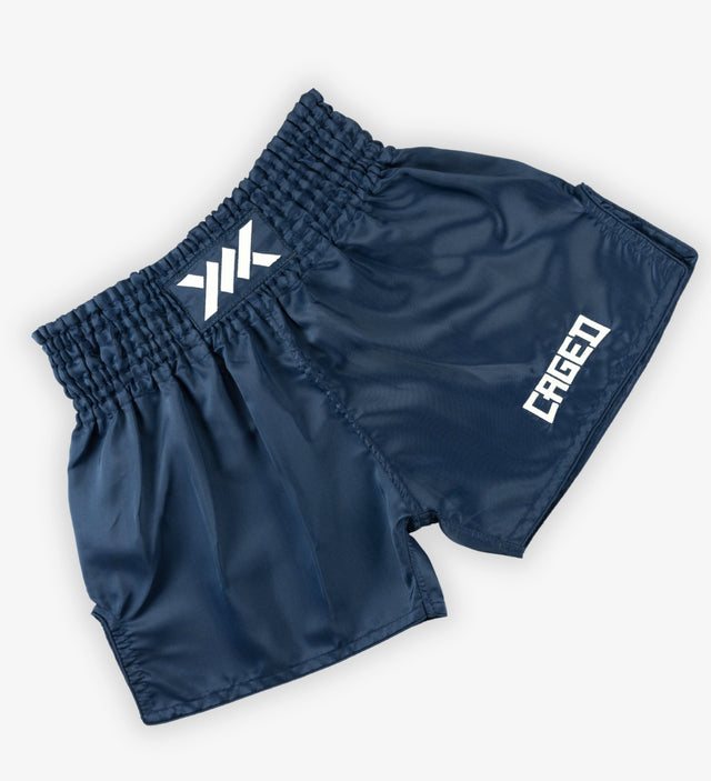 Caged Muay Thai shorts Classic - Marineblå/Hvid kvinde