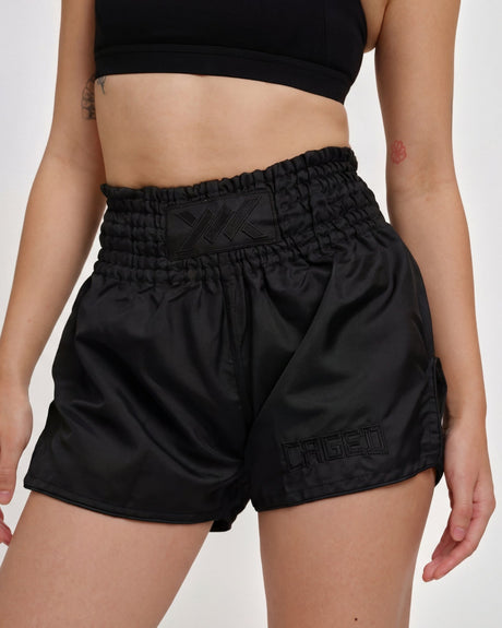 Caged Muay Thai shorts Classic – Black/Black women's