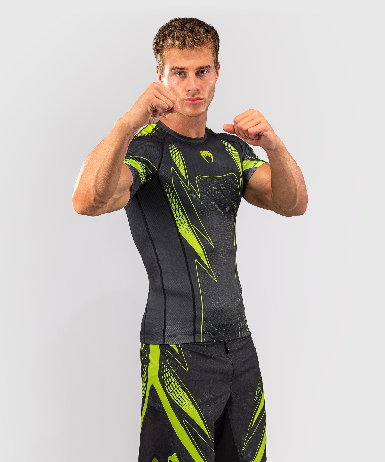 Venum Rashguard Amazonia Reborn Kurzarm – Schwarz/Grün