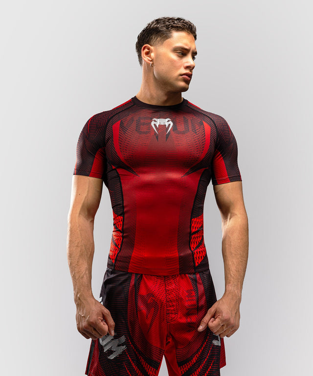Rashguard Venum Galactic 3.0 Krótki Rękaw - Czerwony/Srebrny