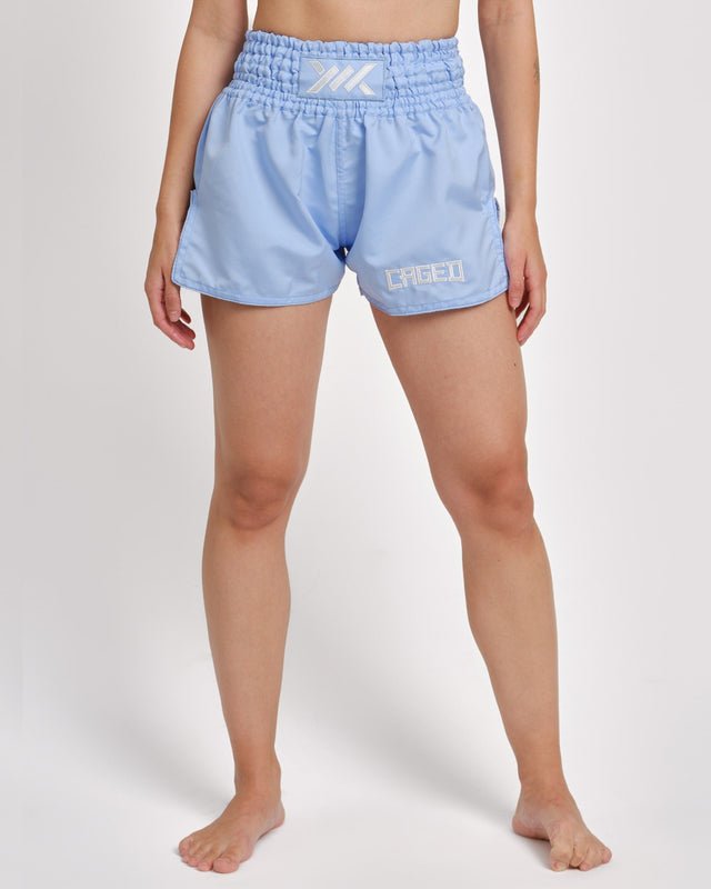 Caged Classic Muay-Thai-Shorts – Hellblau