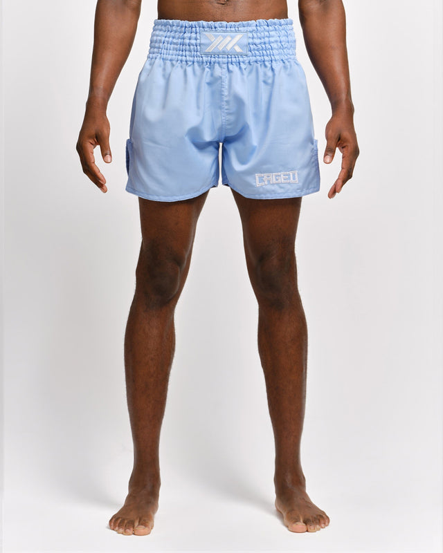 Caged Muay-Thai-Shorts Classic – Hellblau