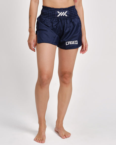 Caged Classic Muay Thai Shorts – Navy Blue