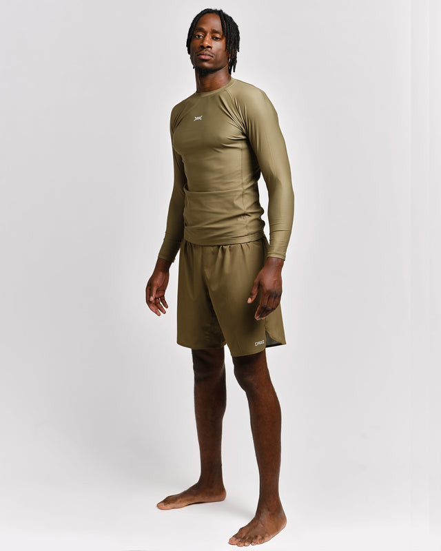 Caged Tactical Rashguard Lange Mouwen - Legergroen