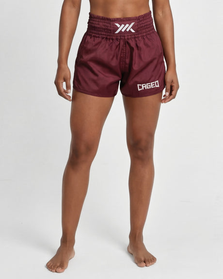 Caged Classic Muay-Thai-Shorts – Bordeaux Rot