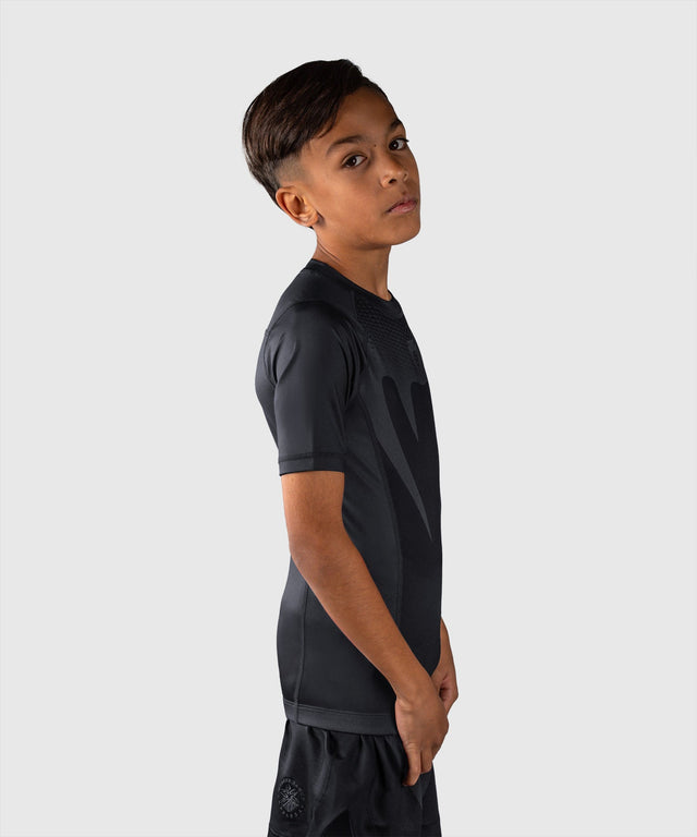 Rashguard Venum Attack Mâneci Scurte Copii – Negru/Auriu