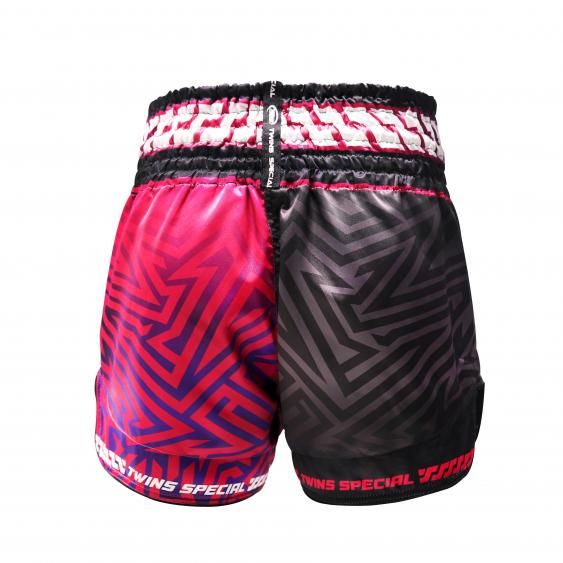 Twins Muay Thai-shorts TTBL Maze – Svart/Rosa