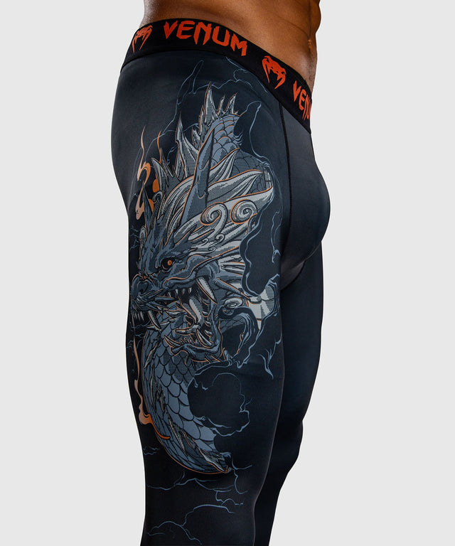 Spodenki kompresyjne Venum Thunder Dragon – Czarne/Szare/Miedziany