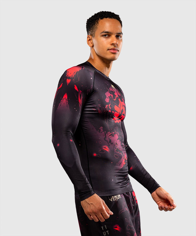 Rashguard Venum x Jujutsu Kaisen Itadori Maniche Lunghe – Nero/Rosso