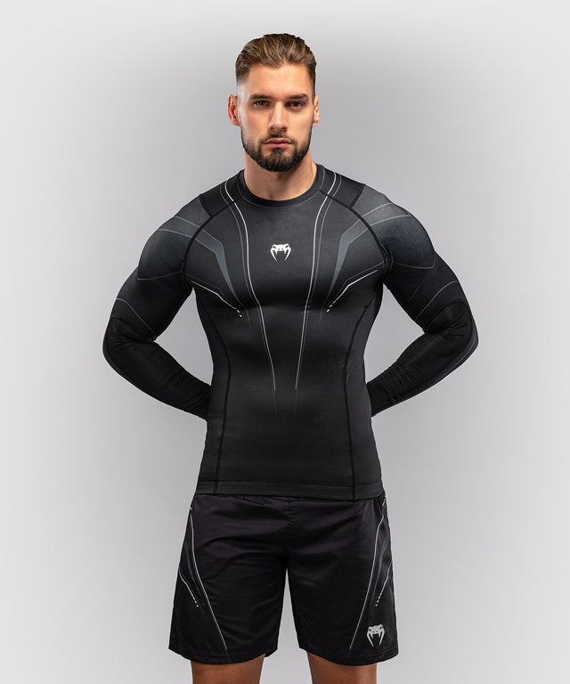 Rashguard Venum Streamline – Dlouhé rukávy – Černá/Bílá