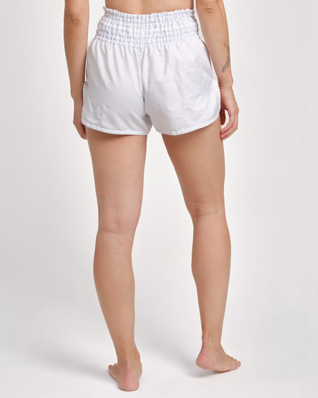 Caged Muay-Thai-Shorts Classic – Weiß/Schwarz Damen