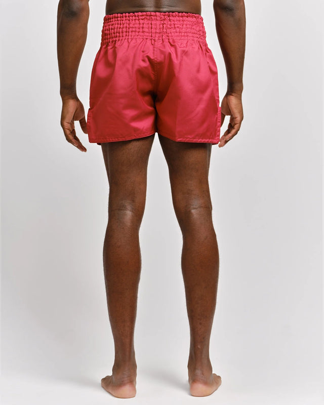 Muay Thai trenky Caged Classic – Červené/Bílé